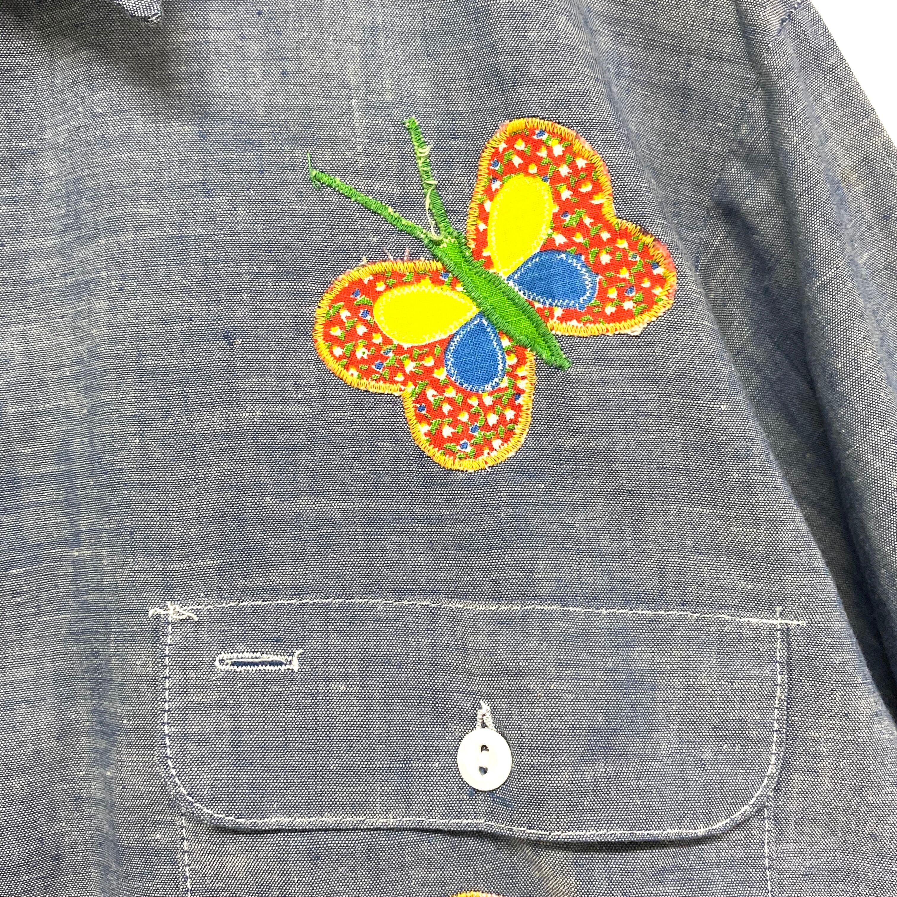 70年代 BIG MAC JC Penney ビッグマック シャンブレー 刺繍　花柄　ヴィンテージ 【長袖シャツ】【CS2211-30】 | cave  古着屋【公式】古着通販サイト