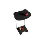 サイドテーブル キャスター付き ベッドサイドテーブル 移動式 くま型