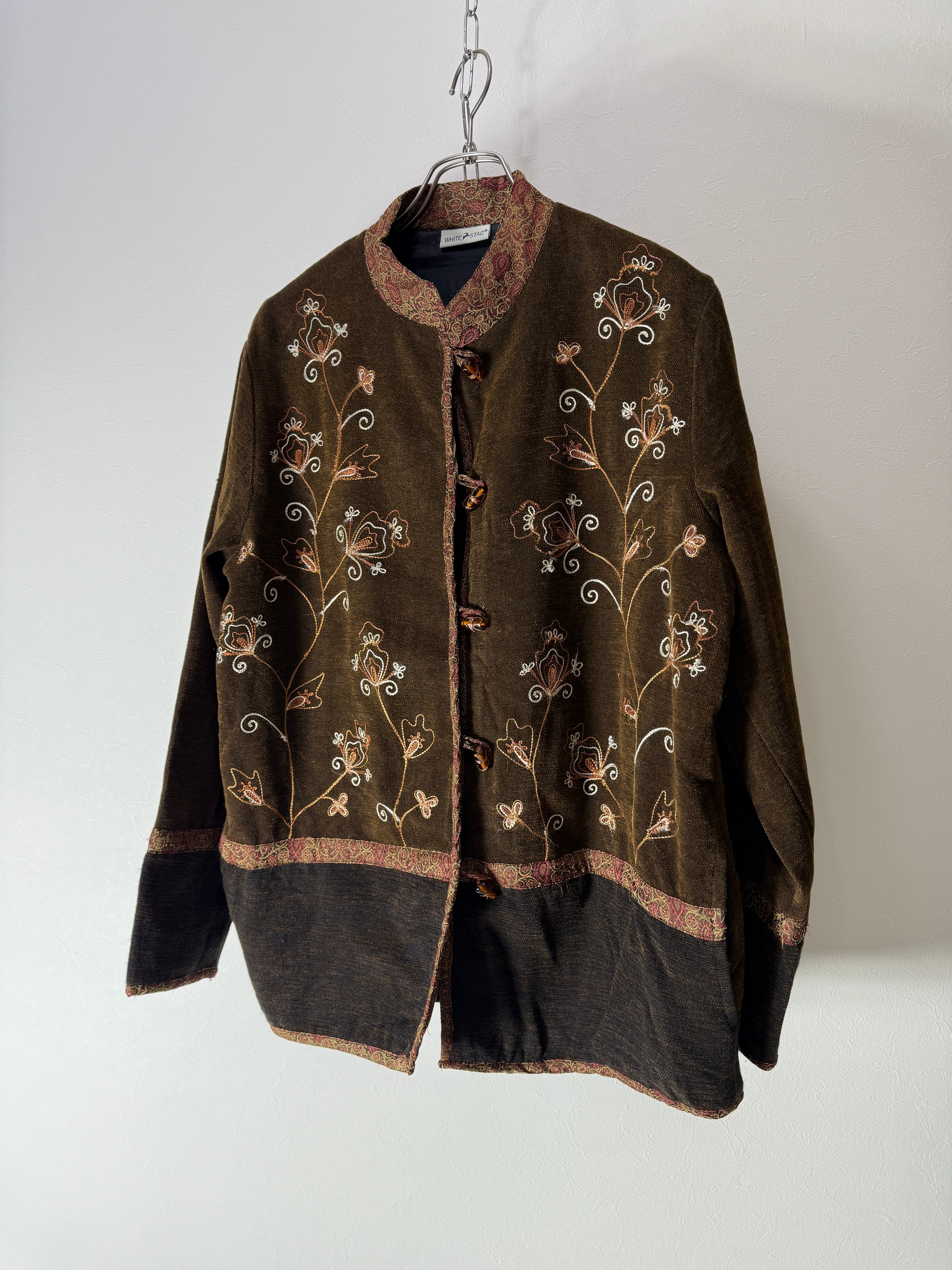 90’s Botanical Embroidery Toggle Jacket
