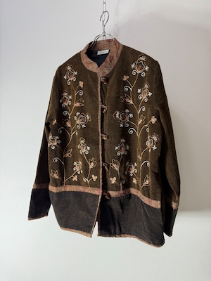 90’s Botanical Embroidery Toggle Jacket