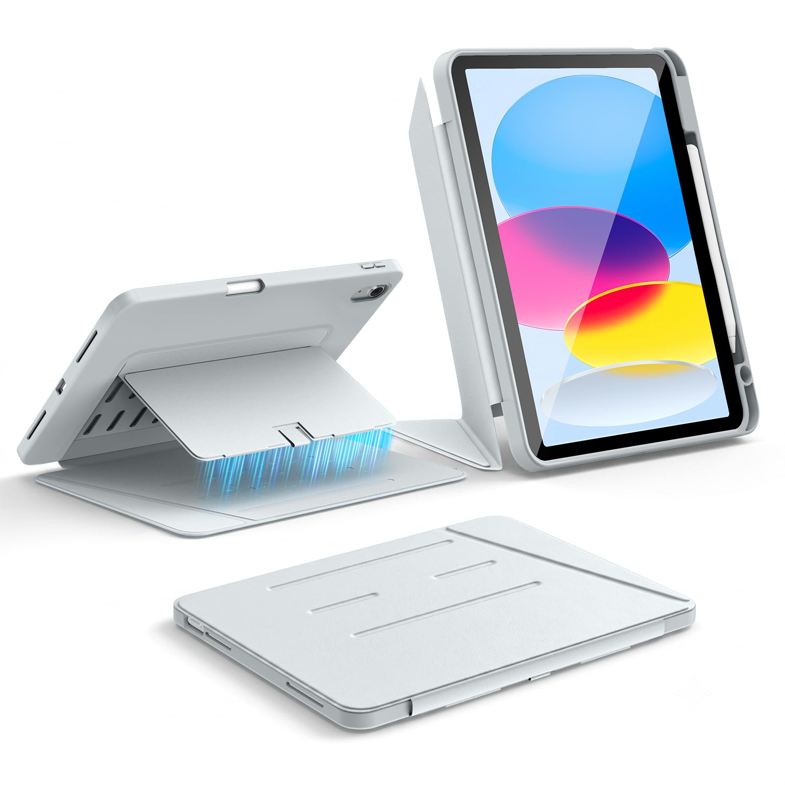 LNOLON iPad A16 ケース 第11/10世代(11/10.9インチ 2025/2022)対応 マグネット式スタンドケース