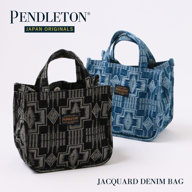ペンドルトン ジャガードデニムバッグ レディース メンズ トートバッグ ミニトート ミニバッグ ハンドバッグ ブランド PENDLETON バッグ ミニトートバッグ マチあり 小さめ ミニ おしゃれ 可愛い かわいい プレゼント ギフト インディゴ ブラック PDT-000-261003 Sl016