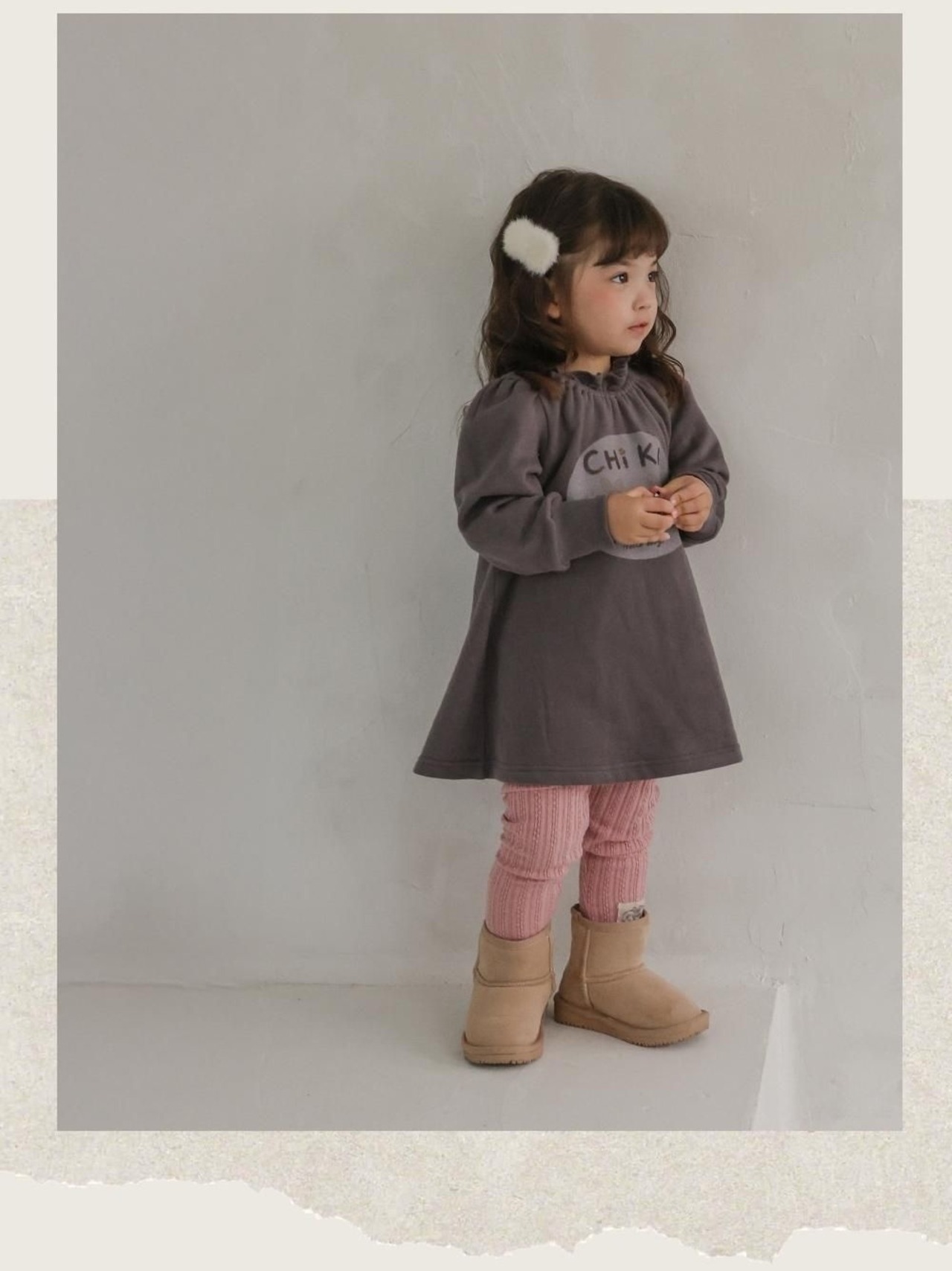 韓国子供服 / 26winter / puella FLO / チカミニワンピース / キッズ / 冬服 *90~140*