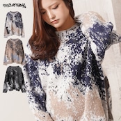 ◆アブストラクト オーバーサイズ クルーニット◆si-50060725