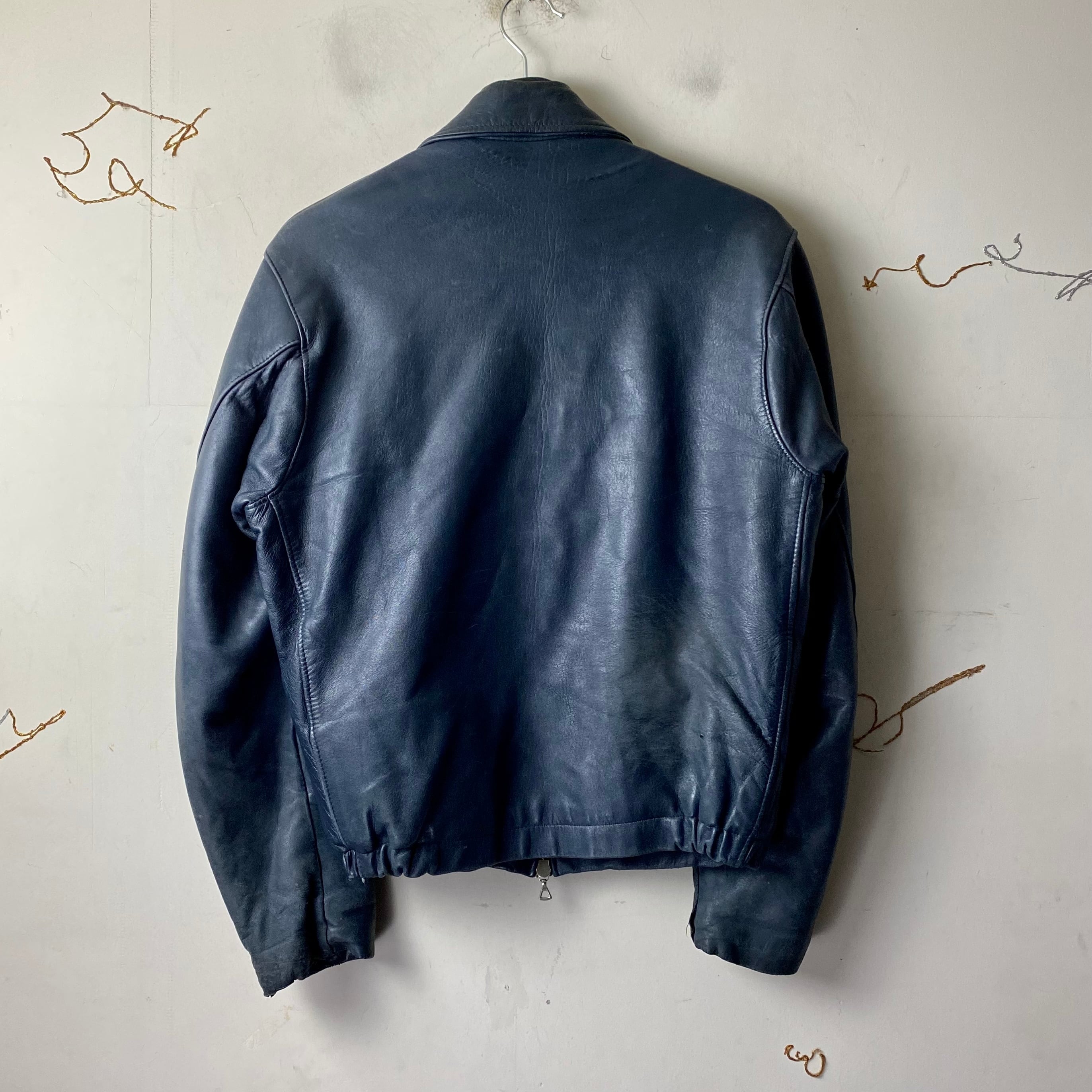 vintage FRENCH AIR FORCE navy color “K6” leather flight jacket 
