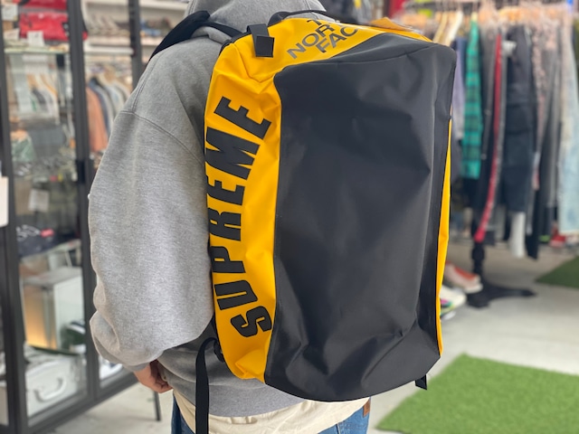 Supreme 19SS × THE NORTH FACE ARC LOGO SMALL BASE CAMP DUFFEL BAG YELLOW NM81946I IE4784