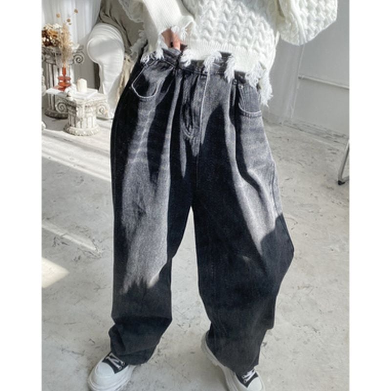 ハイウエストワイドレッグジーンズ PT0137