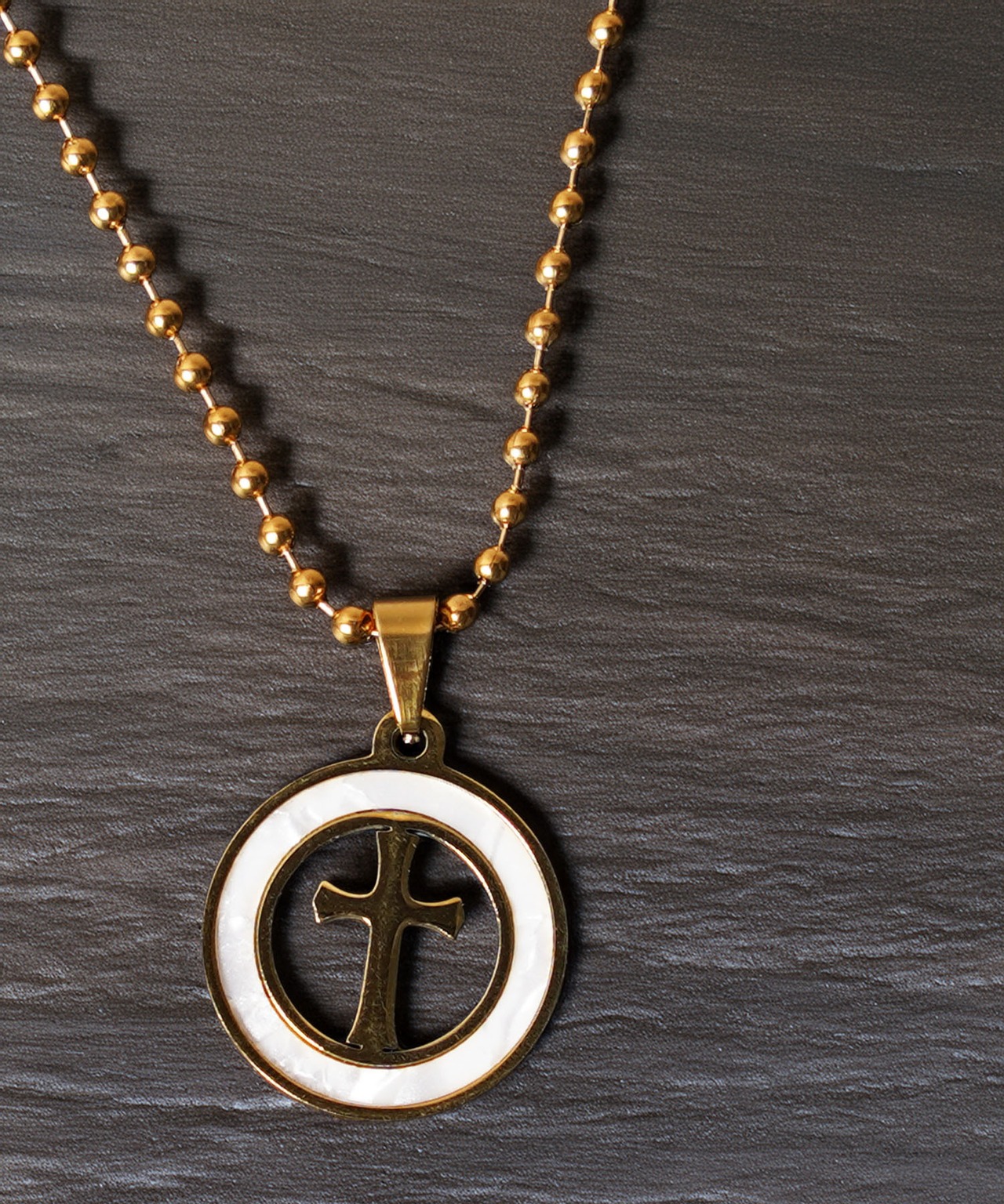 ◆シェルトップ ボールチェーンネックレス◆ch-25104