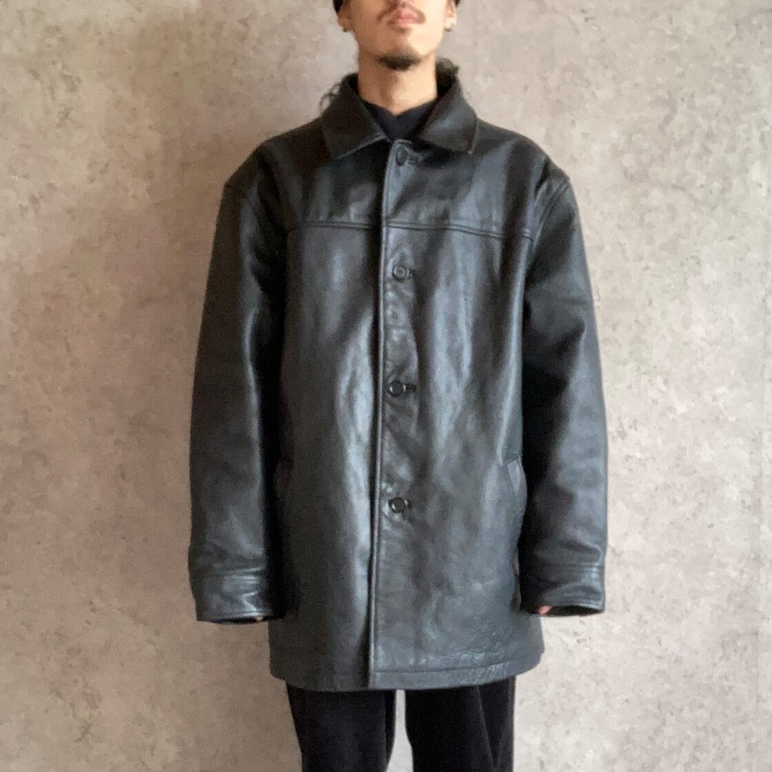 90s OLDGAP leather jacket carcoat XL | Pay ID
