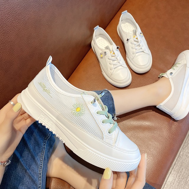 スポーツシューズ女性のインズタイドワイルド2020新しい夏の女性のメッシュシューズメッシュ通気性スリーブファッションカジュアル白い靴 部族の婦人靴9326886