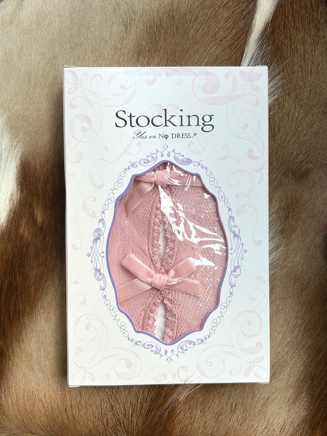 NODRESS Pink Bownot Black Lace Mid-Calf Socks | itimi