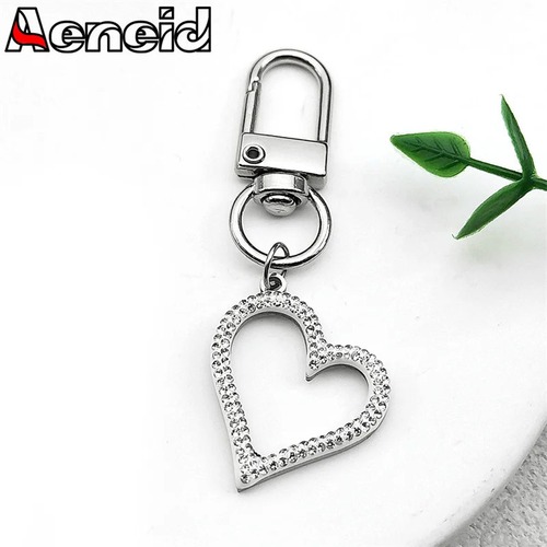 指輪 リング  クリスタル ステンレス シルバー チェーン ハート LOVE 鍵 レディース シェイプ キー