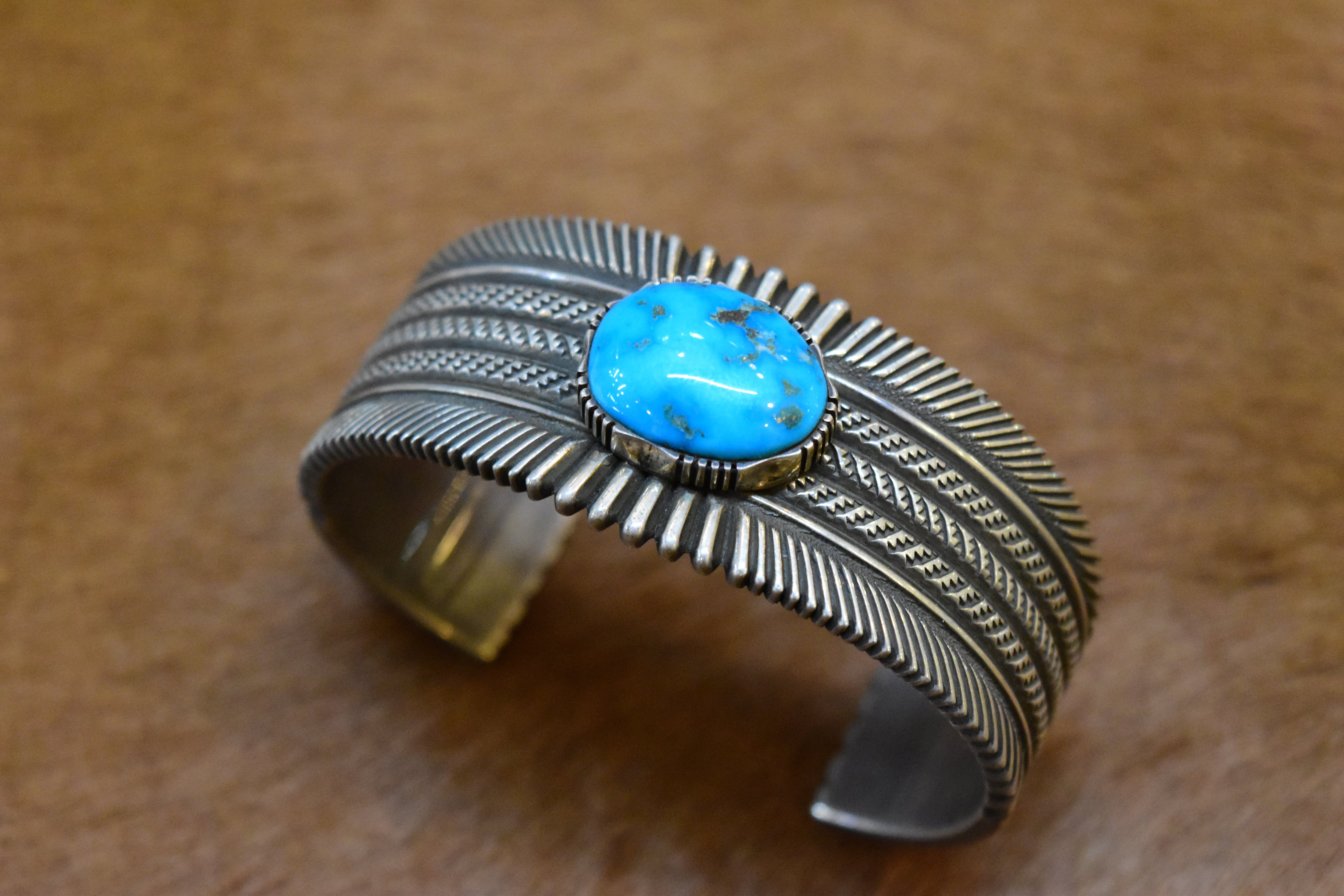 Ron Bedonie】〈Morenci Turquoise〉Stamp Bangle | FARWEST silver smith