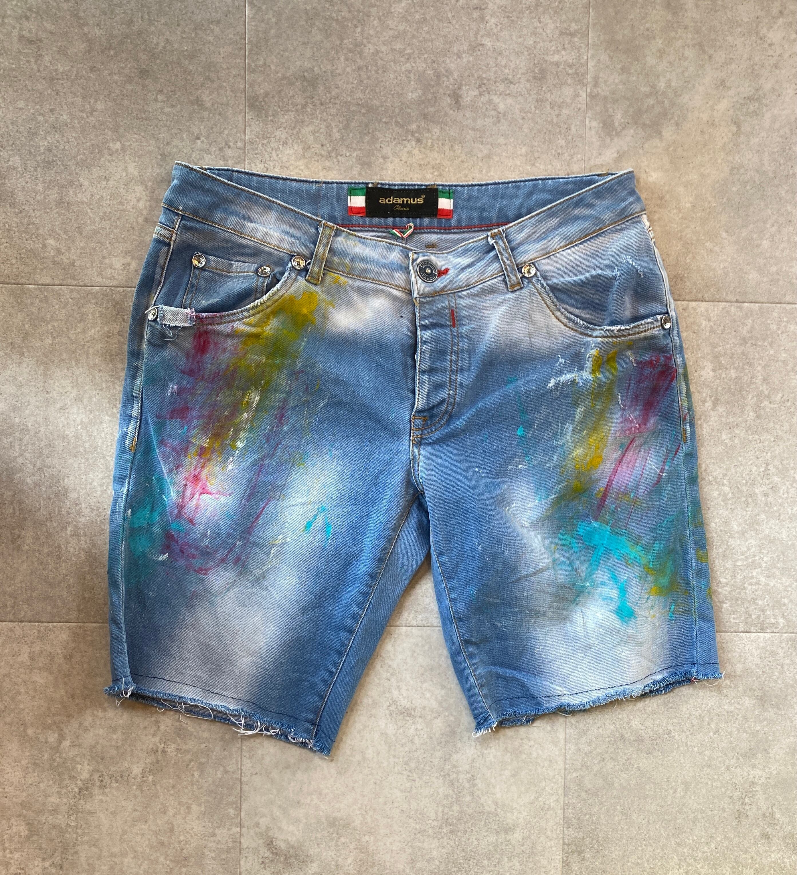 ADAMUS / JU158.36.SKIZZI / デニムショーツ / ペイント