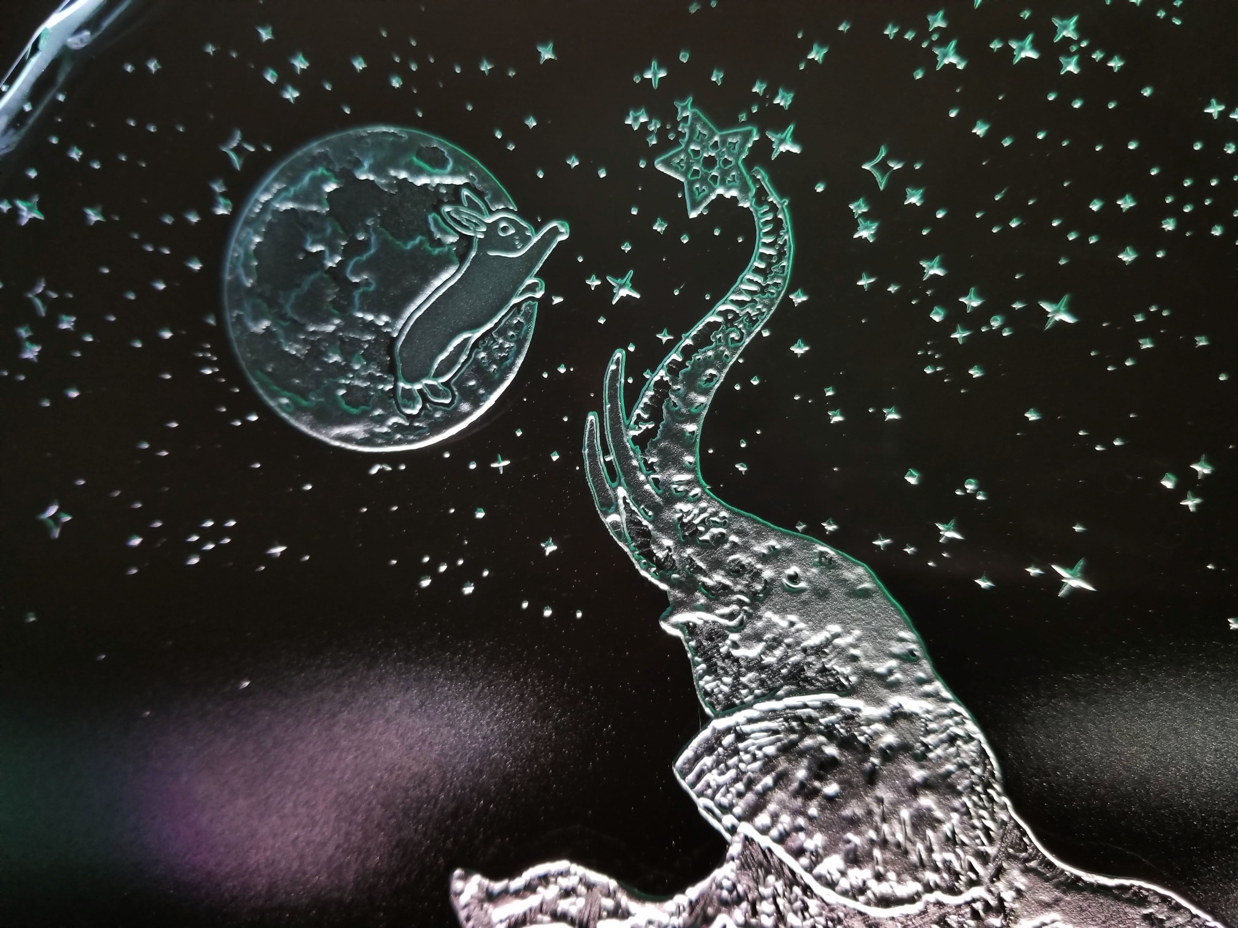 月ウサギとゾウ （ガラス：Mサイズ） | mayasworks