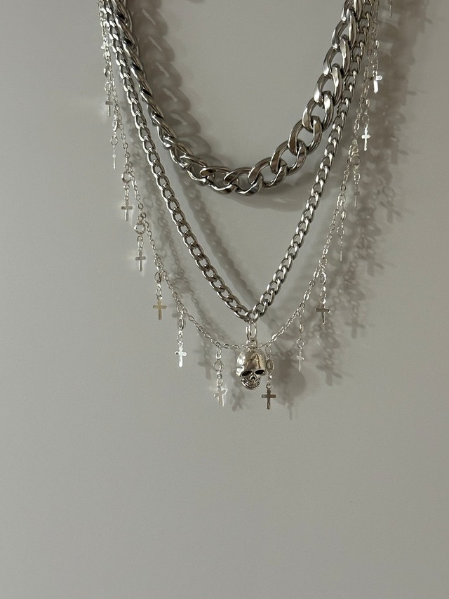 Shining  Skull×Cross Necklace