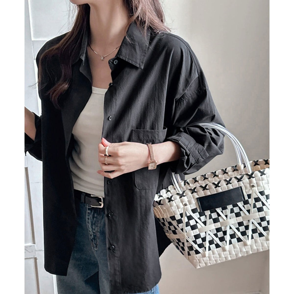 シャツ 長袖 オーバーサイズ レディース 春夏秋 韓国 シンプル 大人 きれいめ カジュアル 無地 トップス 羽織り 体型カバー ゆるシャツ ゆったり オフィスカジュアル 大人可愛い 大人女子
