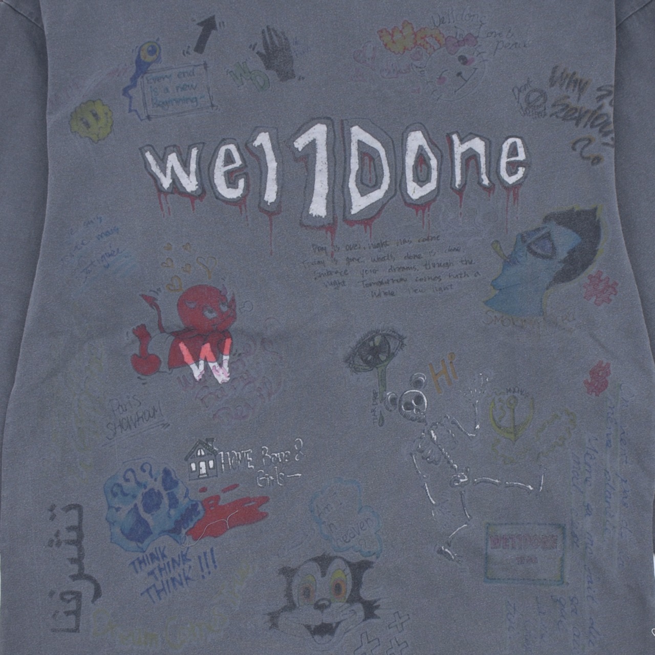 【WE11DONE】WHITE DOODLE LONG-SLEEVED T-SHIRTS - 5
