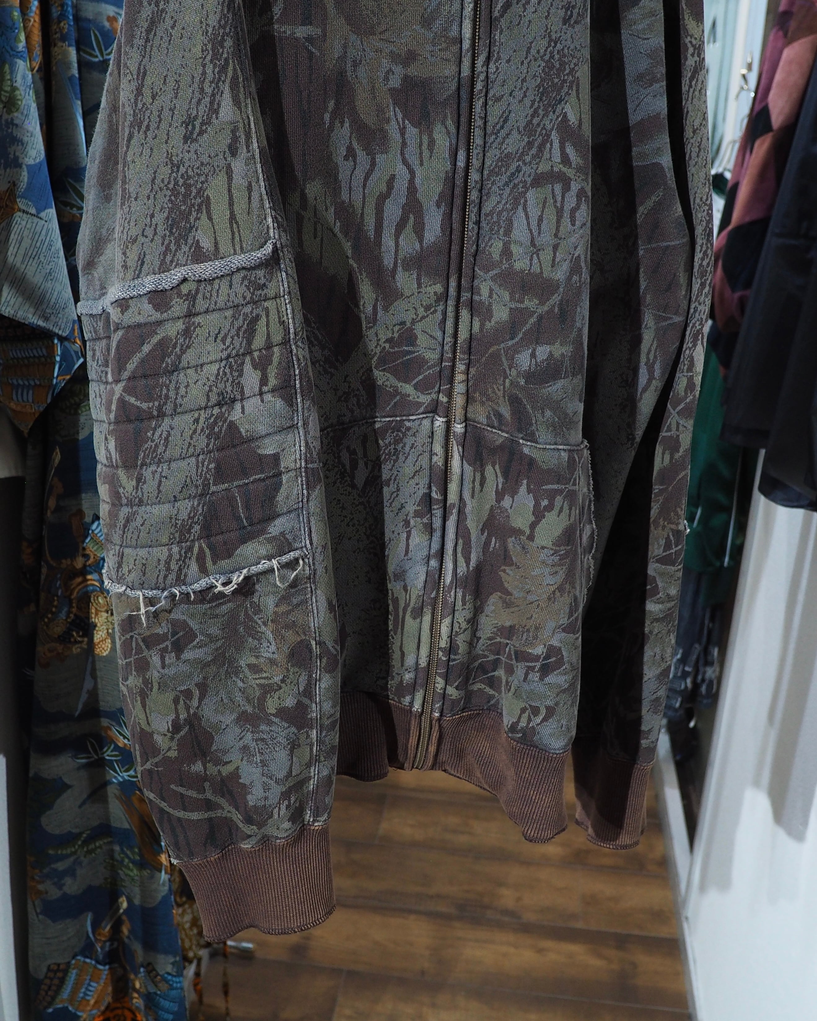 2002s " PPFM - Archive " Beautiful Aging Camouflage × Two stars Embroidery Full zip Parker ピーピーエフエム アーカイブ 星刺繍 パーカー