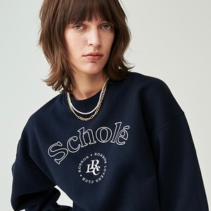 [RONRON] SCHOLE CROP SWEATSHIRT NAVY 正規品 韓国ブランド 韓国代行 韓国通販 韓国ファッション トレーナー