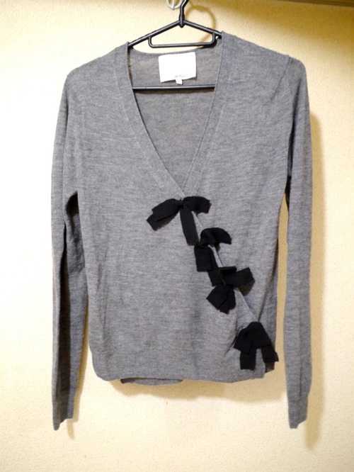 美品★3.1PhillipLim 3.1フィリップリム リボン カシミアカーディガン★
