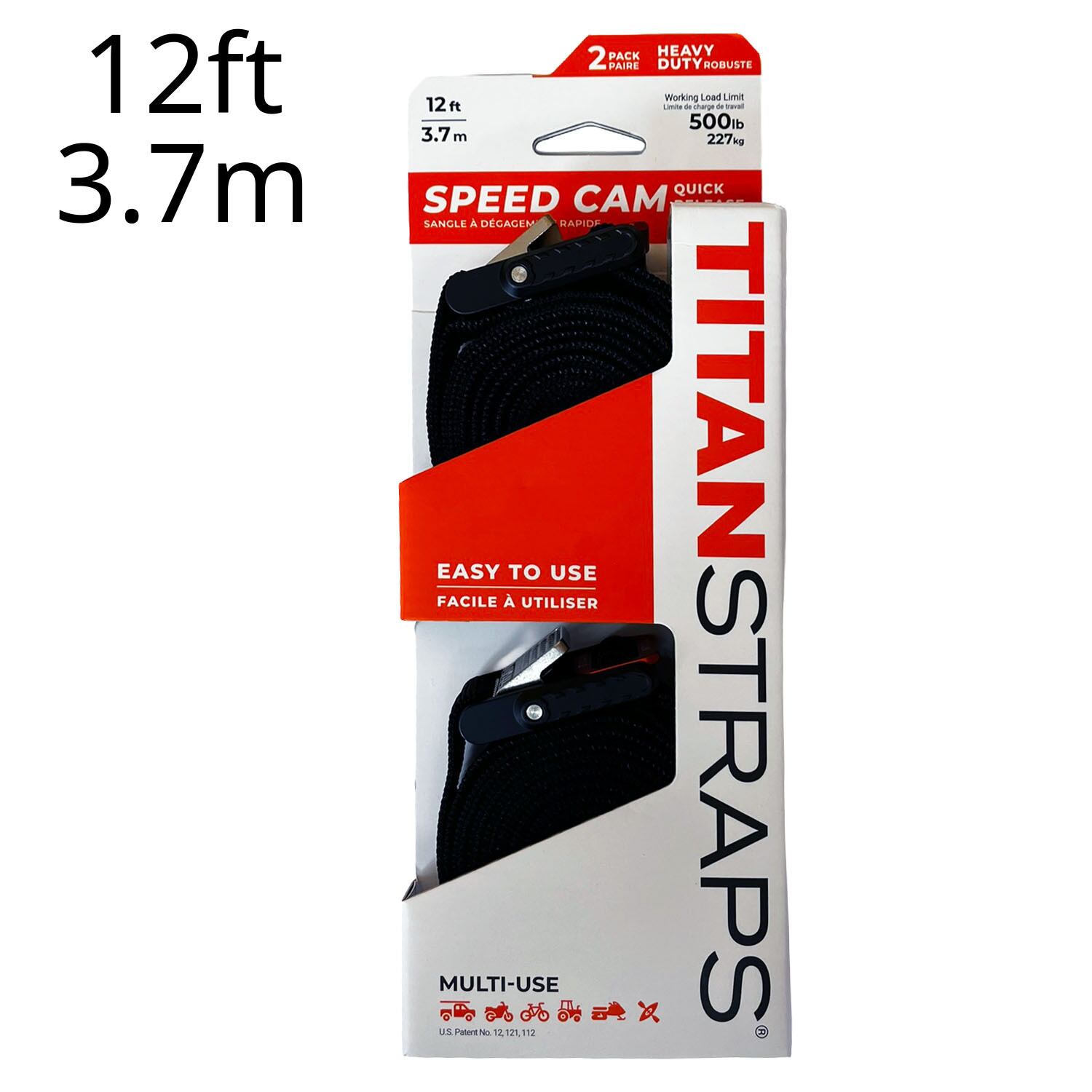 TITAN STRAPS(タイタンストラップ ) メタルスピードカム 2PACK 12ft