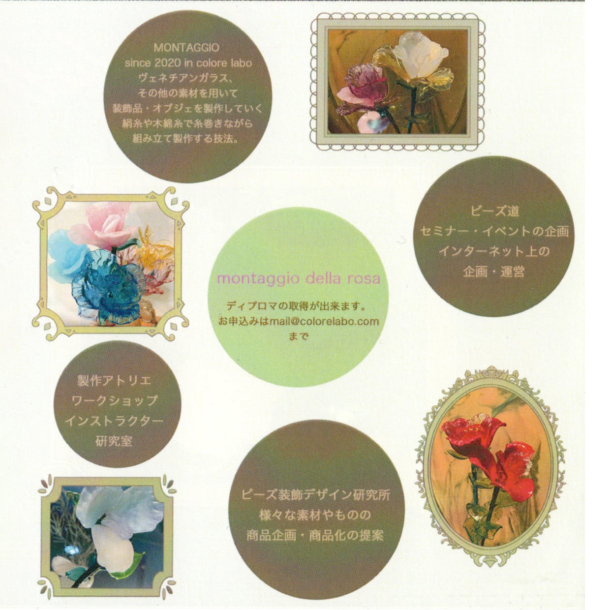 Item976 【キット】ヴェネチアンガラス ローズ ガラスの薔薇 Sサイズ
