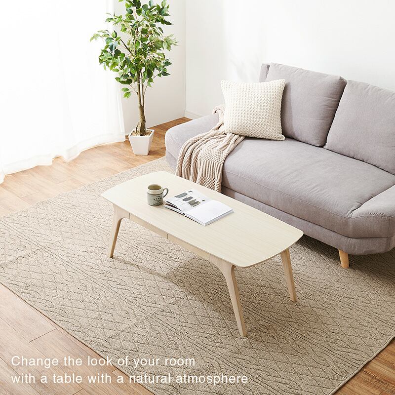 【組立式】木目調センターテーブル 引き出し2杯付き ローテーブル リビング コンパクト スリム 3色展開 幅110cm