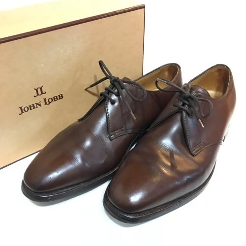 美品 ジョンロブ JOHN LOBB レザーシューズ perrier ペリエ ダービーシューズ カーフレザー 革靴 メンズ イングランド製 7 1/2(26cm相当) ブラック