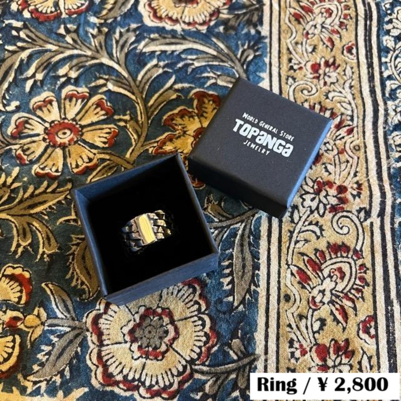 TOPANGA Jewelry Braided Chain Square Plate RING Braided Chain x Square Plate　
