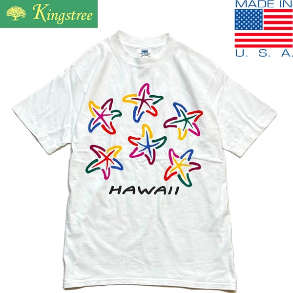 1点物◇USA製ハワイ90sビンテージ袖シングルステッチ白Tシャツ古着