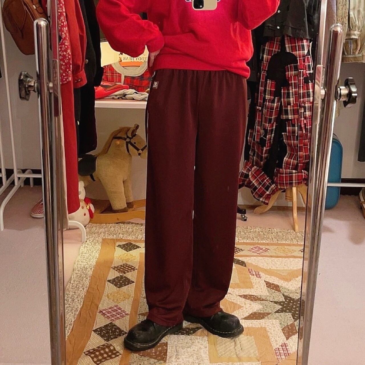 courreges / brown track pants