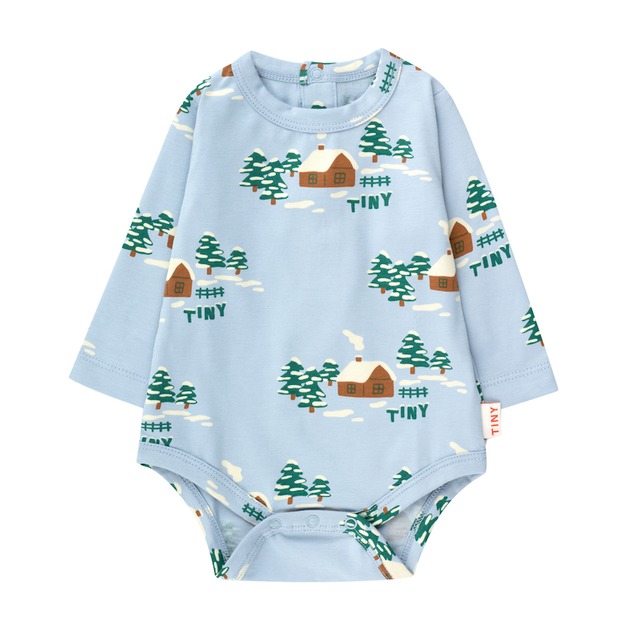 〈 TINY COTTONS 23AW 〉COTTAGE BODY dark grey  / ロンパース