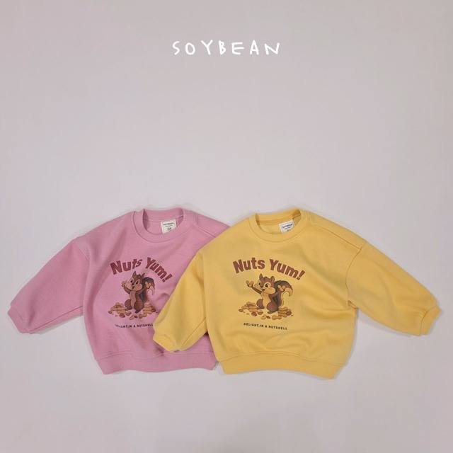 【取寄】soybean｜nuts squirrel sweatshirt｜ナッツリススウェット｜XS-JM｜kids&jr｜26 spring