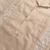 80s 90s Premier 半袖 キューバシャツ メキシカンシャツ サイズ L /メンズ/アイボリーベージュ系/オールド/ビンテージ