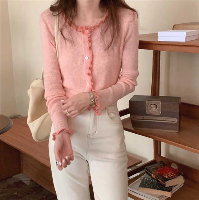 のみくまシックスウィートラッフルニットカーディガントップス長袖vネック22春ニットスタイルレディースセーターコート ロング 大人ガーリー キュート カジュアル スプリング 春物 Kor Ac Maison のみくまシックスウィートラッフルニットカーディガントップス長袖vネック22春ニットスタイルレディースセーターコート ロング 大人ガーリー キュート カジュアル スプリング 春物 Kor Ac Maison