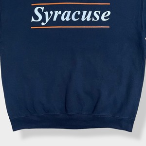 【GILDAN】カレッジ シラキュース大学 Syracuse University ロゴ プリント スウェット トレーナー プルオーバー LARGE ギルダン US古着