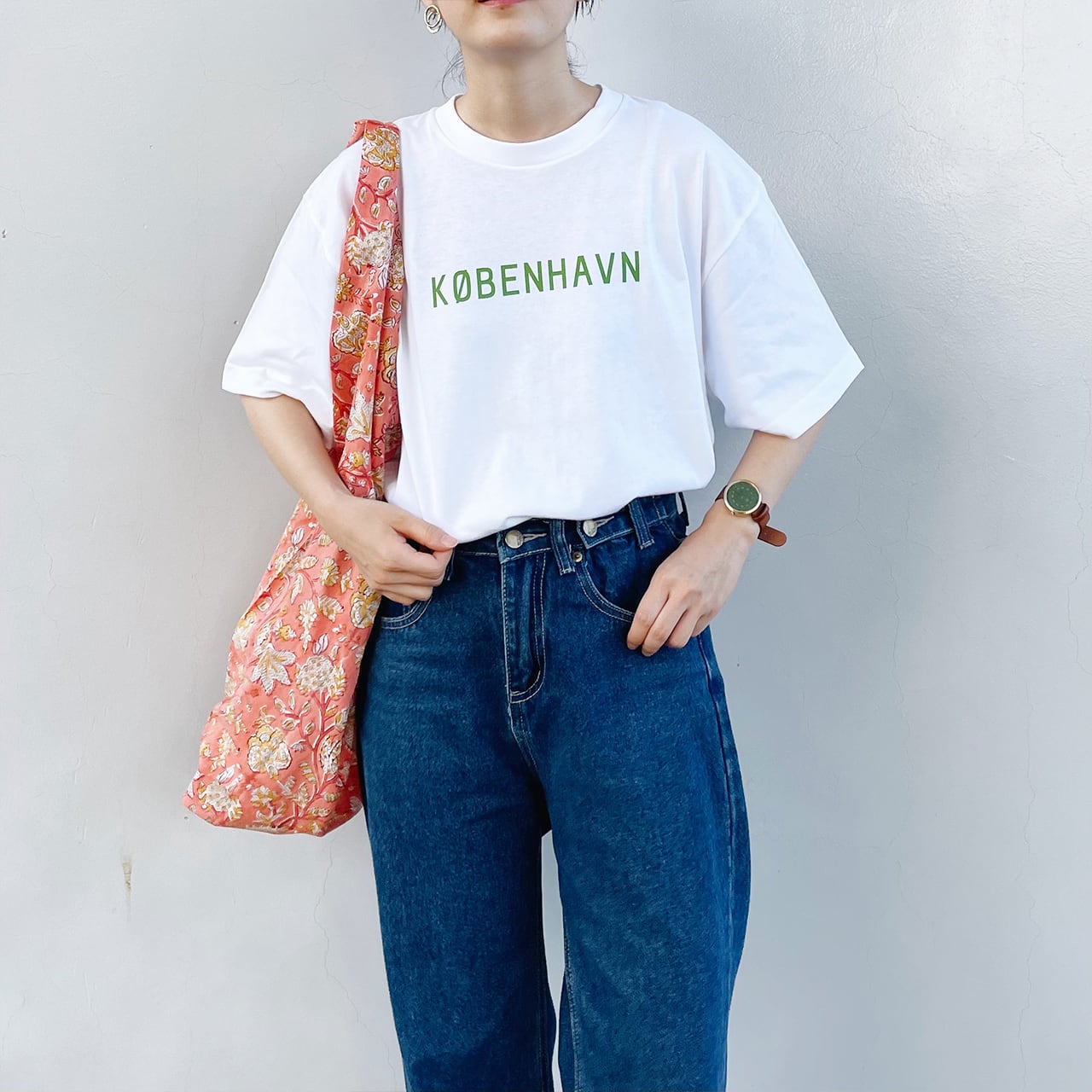 【Scandinavian cafe】KOBENHAVN T-shirt (white/navy)