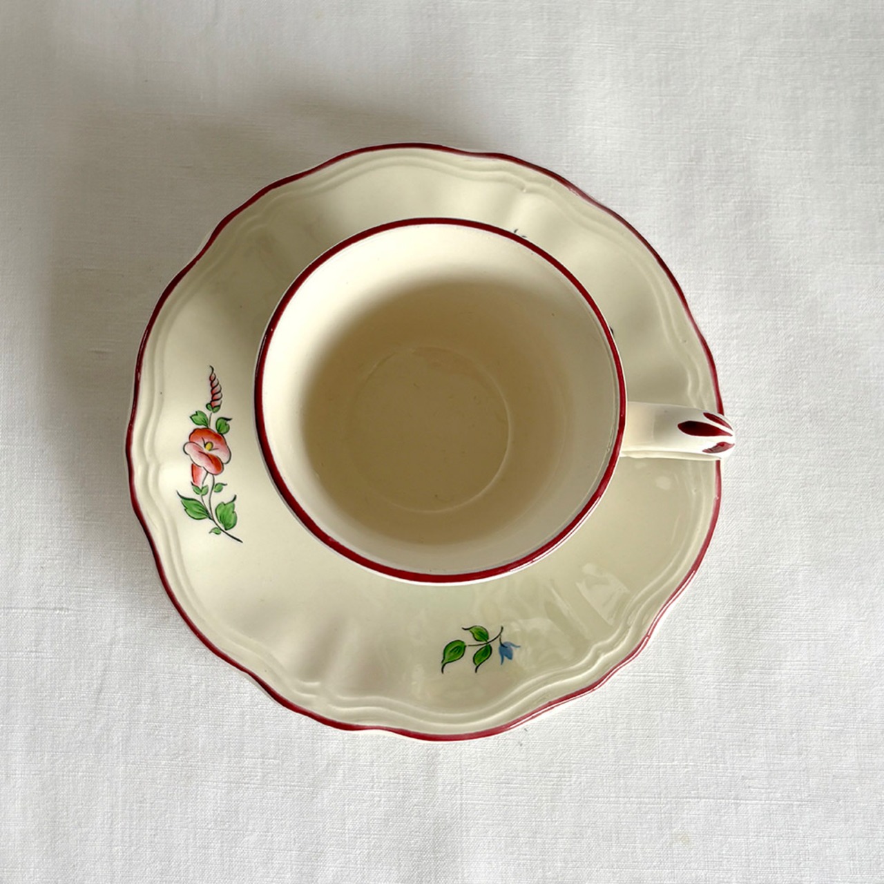 コーヒーカップ　KGリュネヴィル　カップソーサー　花柄　バラ　オールドストラスブール　12twev1-5