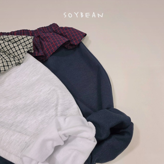 《送料無料》予約:チェックスカートジョガーパンツ【soybean】