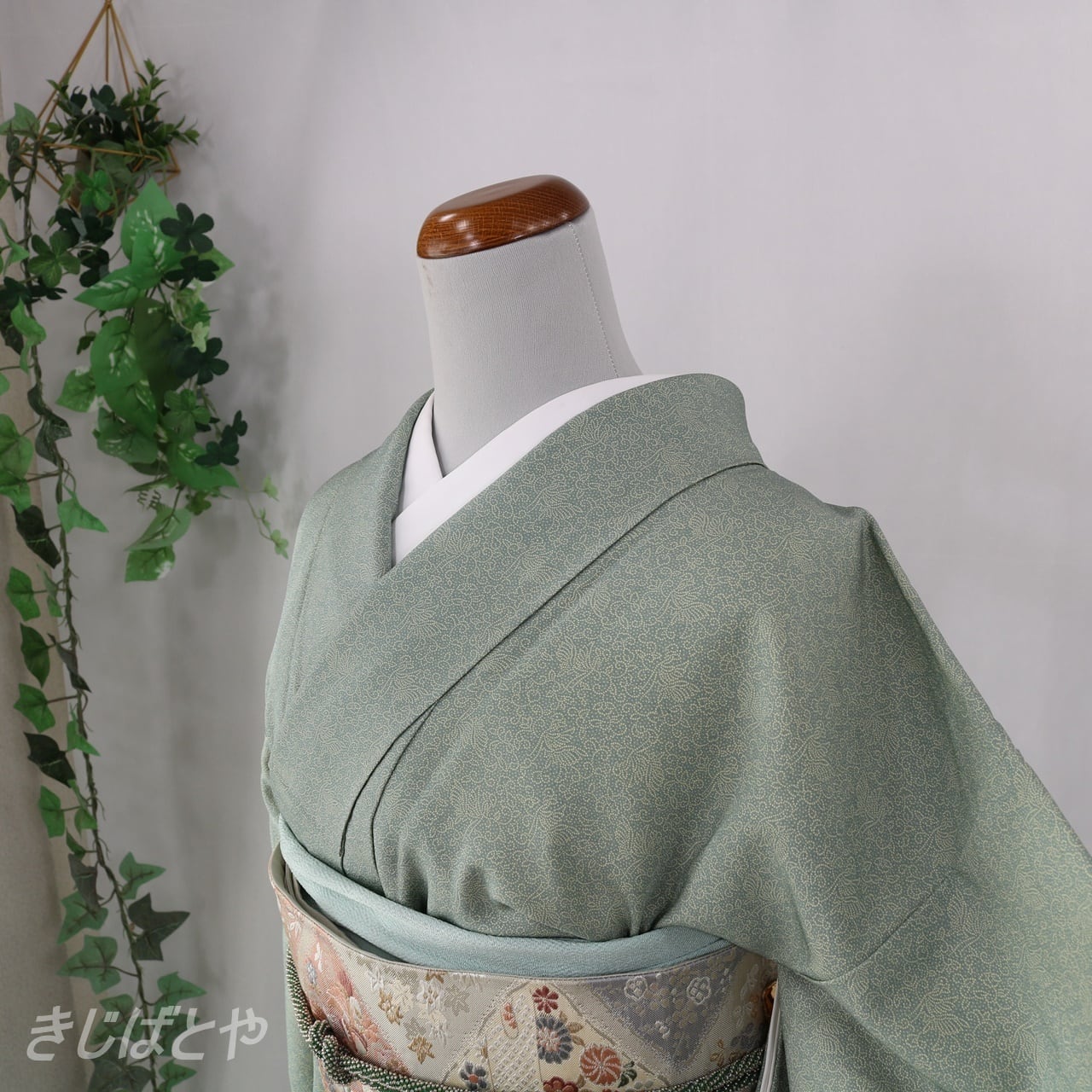 正絹　型染め　小紋　藍染　袷 正絹 型染め 小紋 藍染 袷