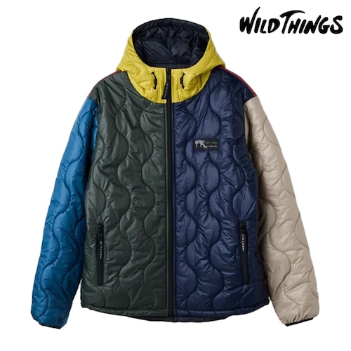WILD THINGS ワイルドシングス リバーシブルビレイジャケット メンズ 中綿ジャケット フードジャケット プリマロフト PERTEX QUANTUM アウトドア