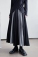 Pleats bicolor long skirt