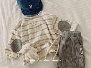【valu bebe】 ワイドワッフルバギーパンツ／メランジグレー（70〜90cm）