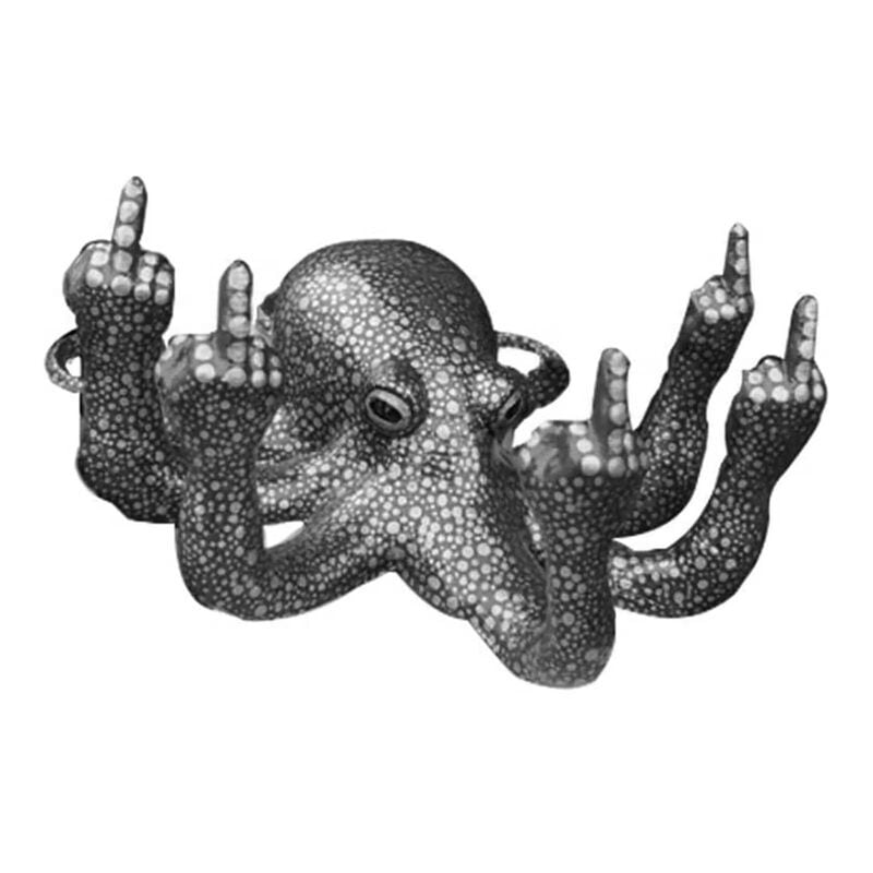 怒っているタコのユニークオブジェ 置物 | Russel 海外インテリア