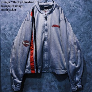【doppio】vintage “Harley-Davidson” logo patch design mesh jacket