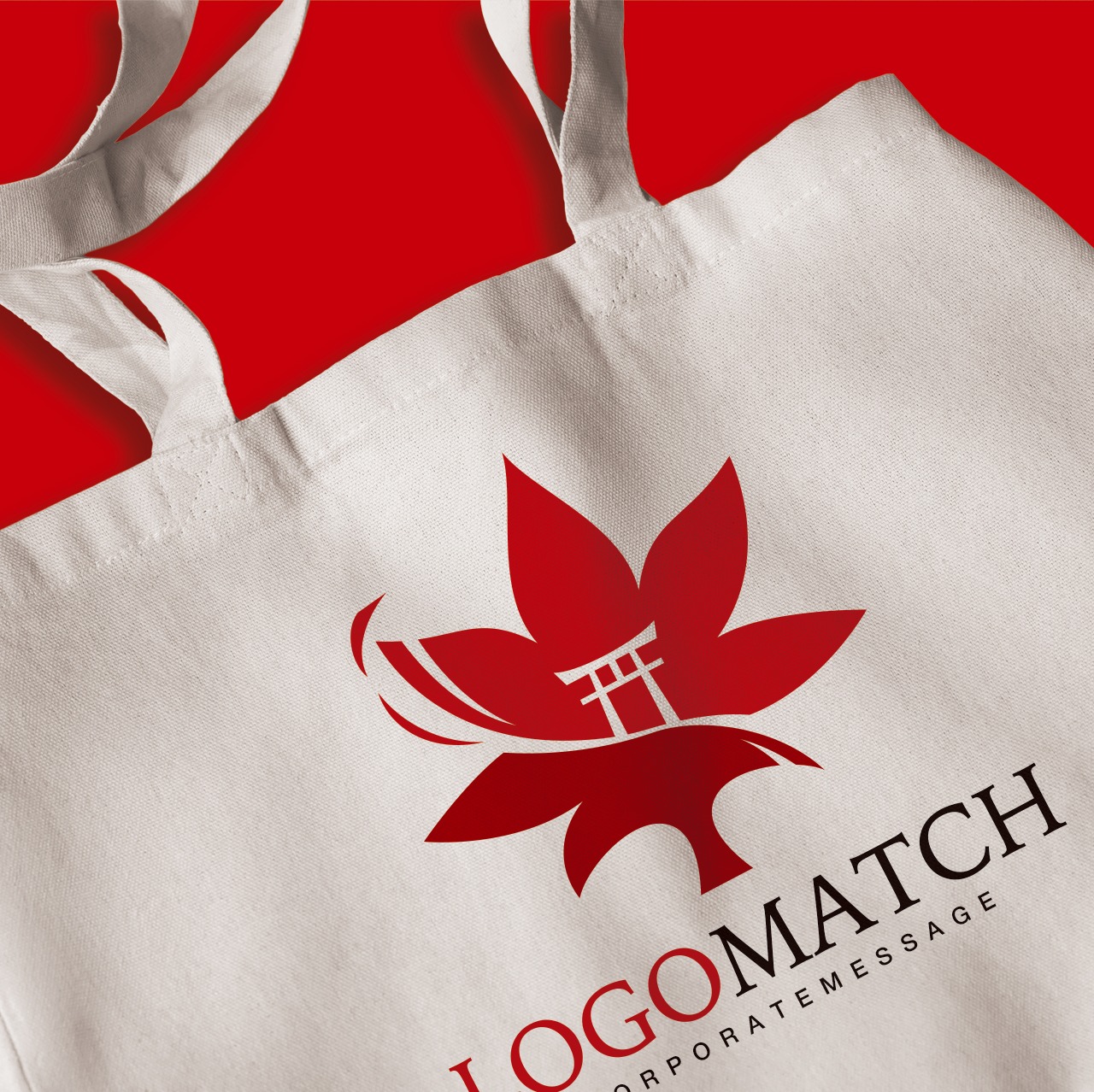 優雅な紅葉と鳥居のロゴ