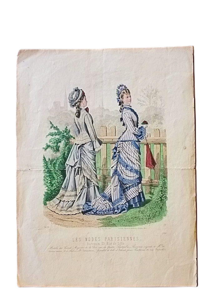 19世紀 フランス 35c ファッションプレートb  LES MODES PARISIENNES アンティーク