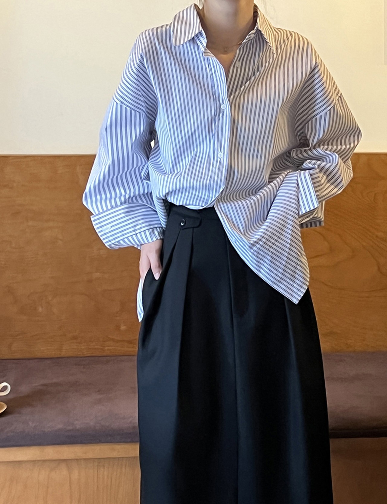 ボーダーロングスリーブシャツ 3color A0015 - 12