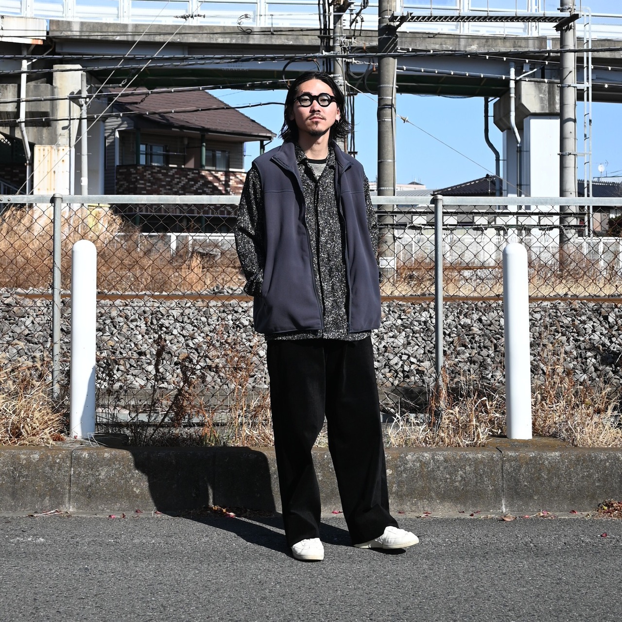 THE DAY(ザデイ)WIND ZONE FLEECE VESTコーディネート